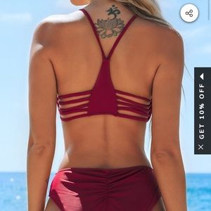 Strappy bikini high leg bottom